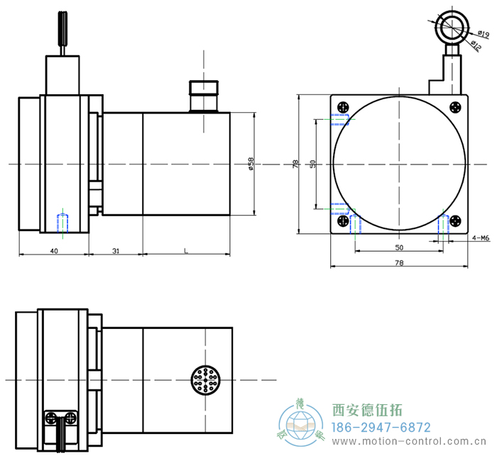 PCS78R拉線位移傳感器的外形及安裝尺寸 - 西安德伍拓自動(dòng)化傳動(dòng)系統(tǒng)有限公司