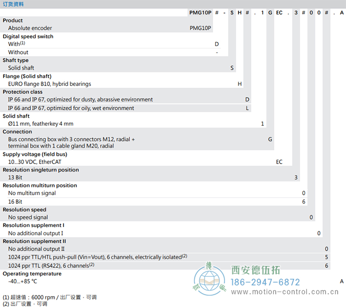 PMG10P - EtherCAT絕對(duì)值重載編碼器訂貨選型參考(實(shí)心軸) - 西安德伍拓自動(dòng)化傳動(dòng)系統(tǒng)有限公司