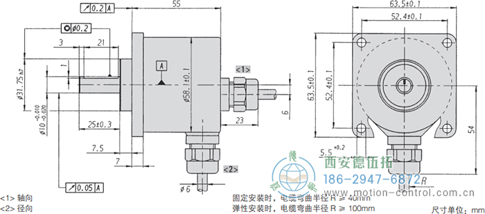 RI59光電增量通用編碼器外形及安裝尺寸 - 西安德伍拓自動(dòng)化傳動(dòng)系統(tǒng)有限公司