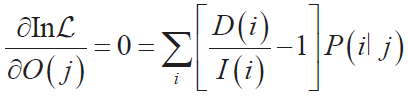 最大似然解出現(xiàn)在ζ對O( j)的所有偏導數(shù)為零的地方